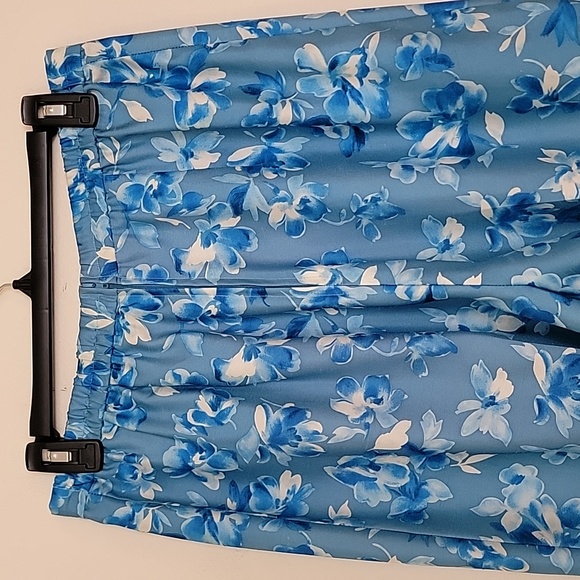 Vintage Unbranded Blue Floral High Rise Baggy Tapered Pants 12 - Picture 7 of 14